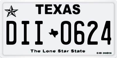 TX license plate DII0624
