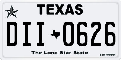 TX license plate DII0626
