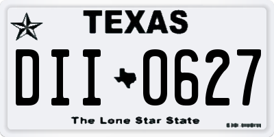 TX license plate DII0627
