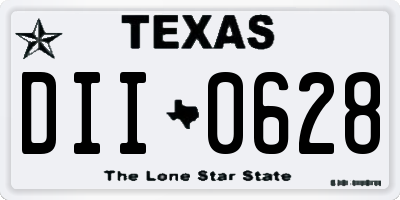 TX license plate DII0628