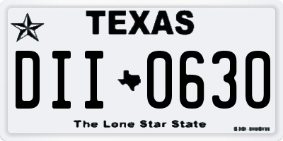 TX license plate DII0630