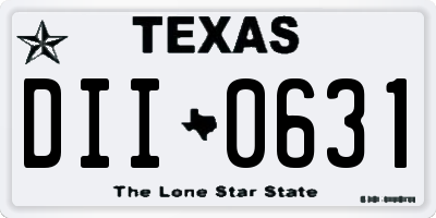 TX license plate DII0631