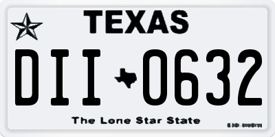 TX license plate DII0632