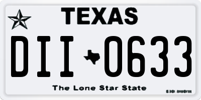 TX license plate DII0633