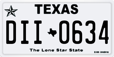 TX license plate DII0634