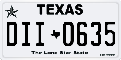 TX license plate DII0635