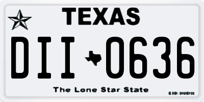 TX license plate DII0636