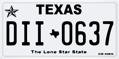 TX license plate DII0637