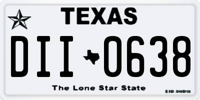 TX license plate DII0638