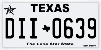 TX license plate DII0639