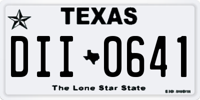 TX license plate DII0641