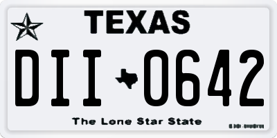 TX license plate DII0642