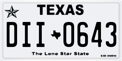 TX license plate DII0643