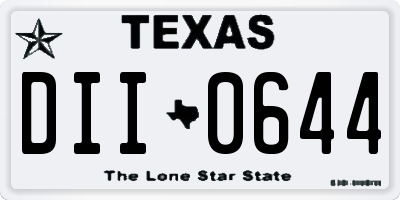 TX license plate DII0644