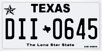 TX license plate DII0645