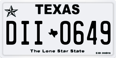 TX license plate DII0649