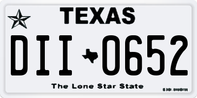 TX license plate DII0652