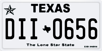 TX license plate DII0656