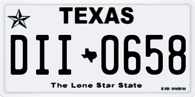 TX license plate DII0658