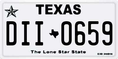 TX license plate DII0659