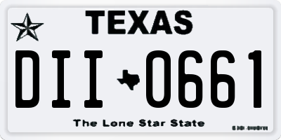 TX license plate DII0661