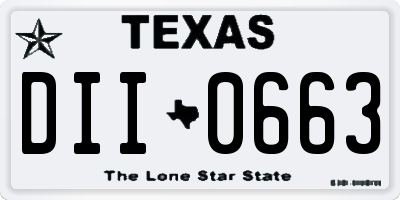 TX license plate DII0663