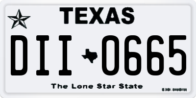 TX license plate DII0665