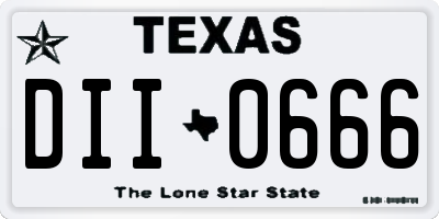 TX license plate DII0666