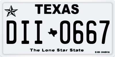 TX license plate DII0667