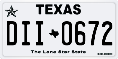 TX license plate DII0672