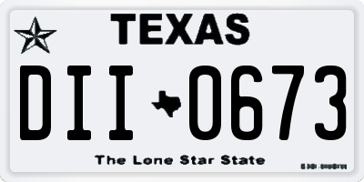 TX license plate DII0673