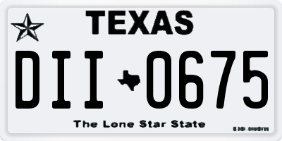 TX license plate DII0675