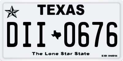 TX license plate DII0676