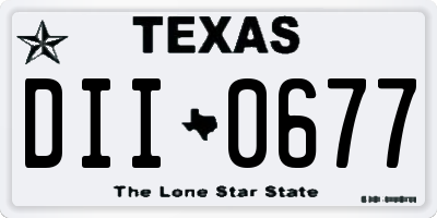 TX license plate DII0677