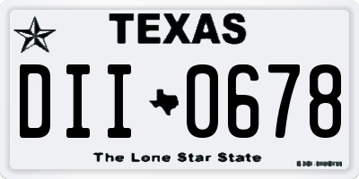 TX license plate DII0678