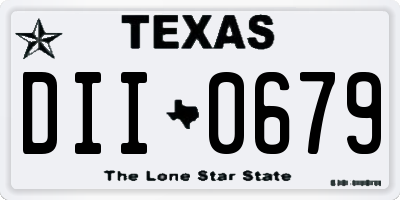 TX license plate DII0679