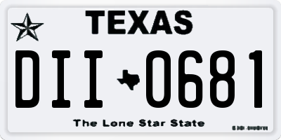 TX license plate DII0681