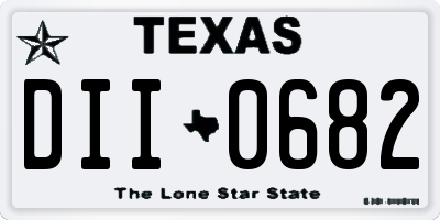 TX license plate DII0682