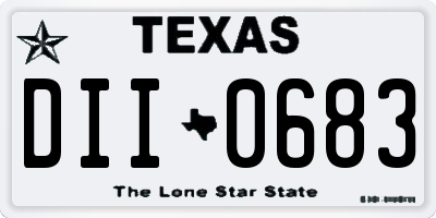 TX license plate DII0683