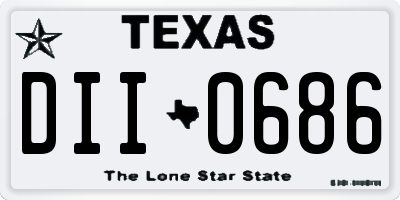 TX license plate DII0686