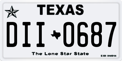 TX license plate DII0687
