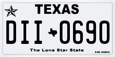 TX license plate DII0690