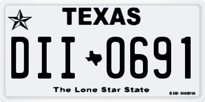 TX license plate DII0691