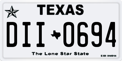 TX license plate DII0694