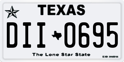 TX license plate DII0695