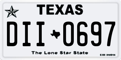 TX license plate DII0697