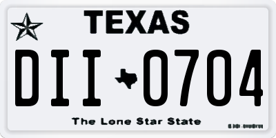 TX license plate DII0704