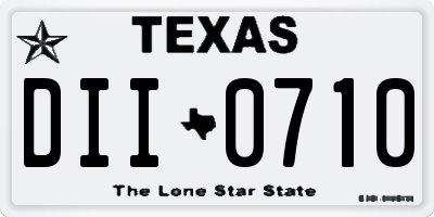 TX license plate DII0710