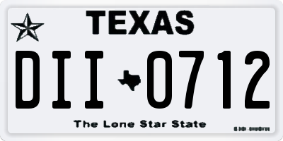 TX license plate DII0712