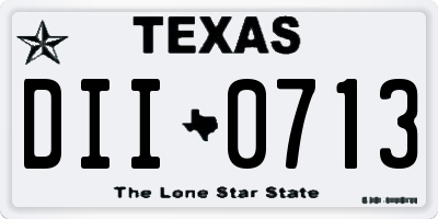 TX license plate DII0713